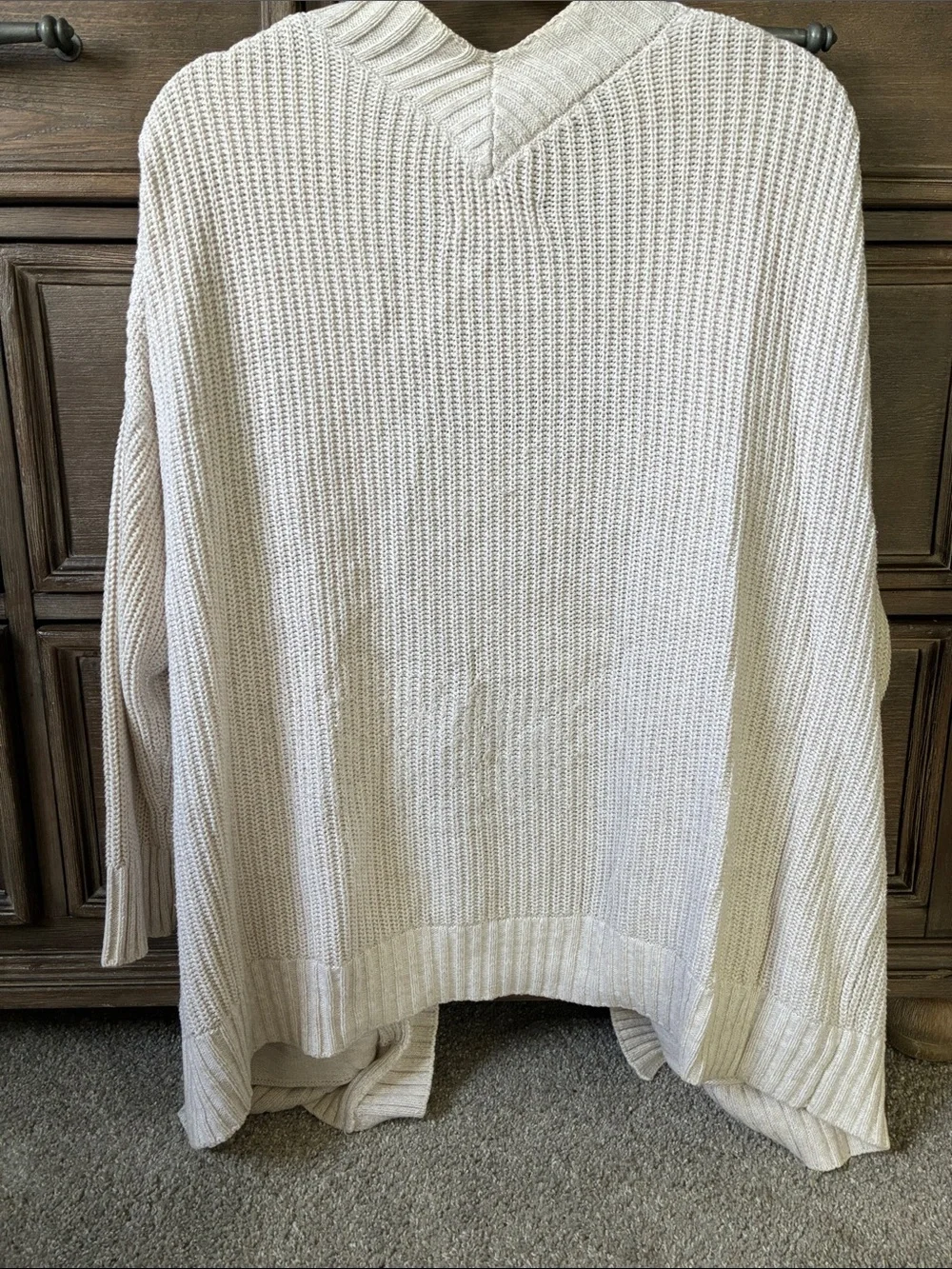 Hollister Cream Open-Front Pocket Cardigan - Picture 6 of 7